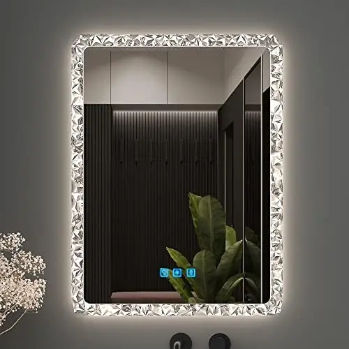 

x 28 Inch Bathroom Mirror with LED Lights, -Mounted Vanity Makeup Lighted Mirror, Anti-Fog, Dimmable Lights, Waterproof IP54, To