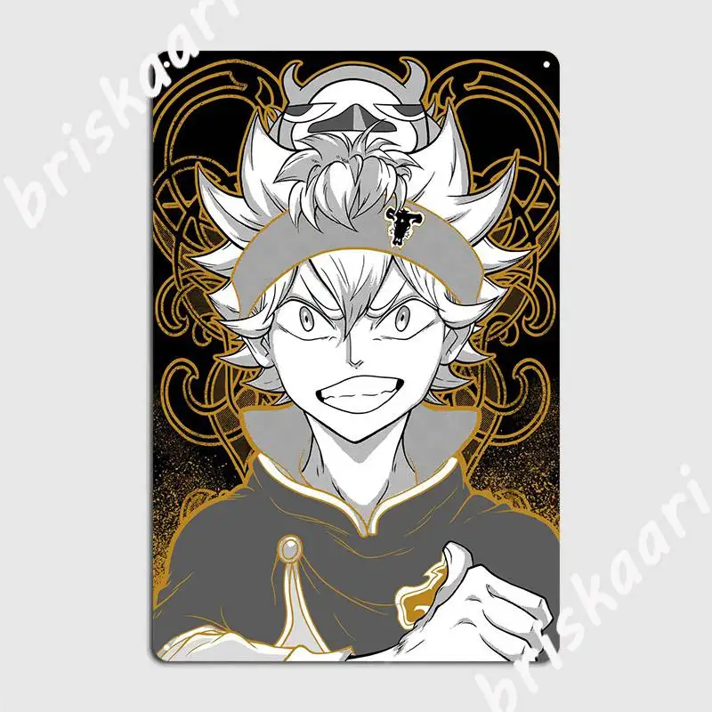 

Asta Black Clover Metal Sign Pub Garage Plates Cinema Living Room Design Tin Sign Poster