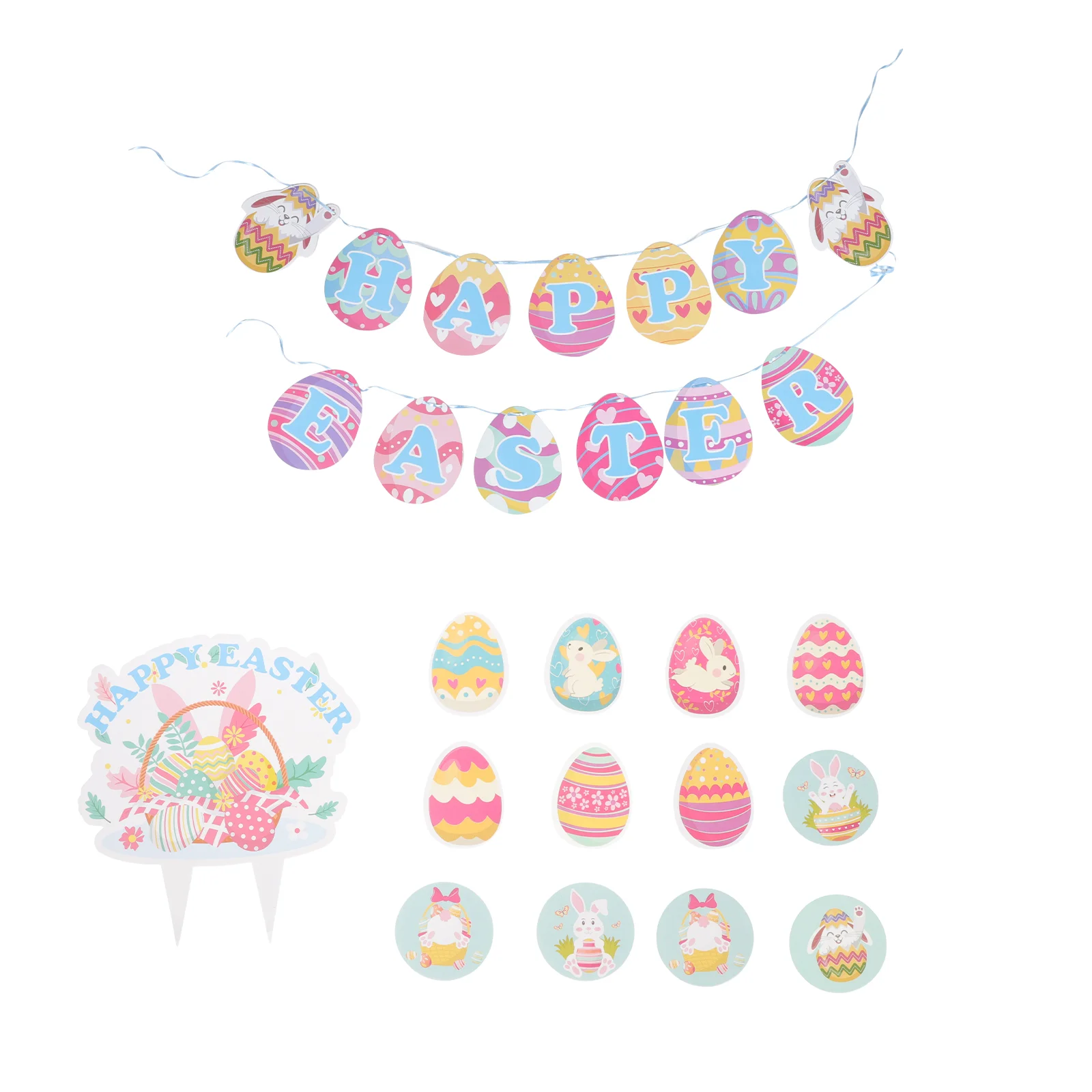 

1 Set Easter Party Bunting Cake Decor Cake Ornament Easter Cake Decor Festival Cake DIY Decor Easter Cake Ornament
