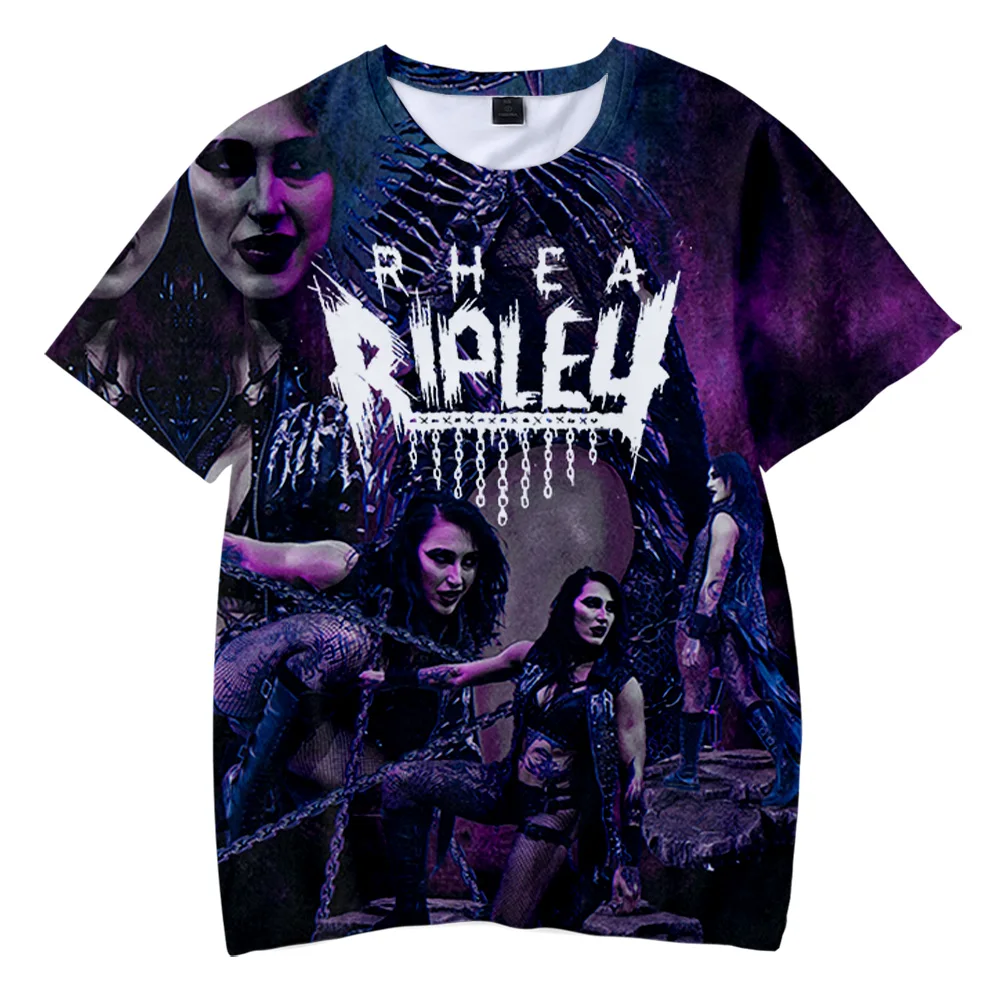 Фото Футболка Rhea Ripley Merch, мужская футболка с коротким рукавом, женская забавная футболка унисекс, топы в стиле Харадзюку №1