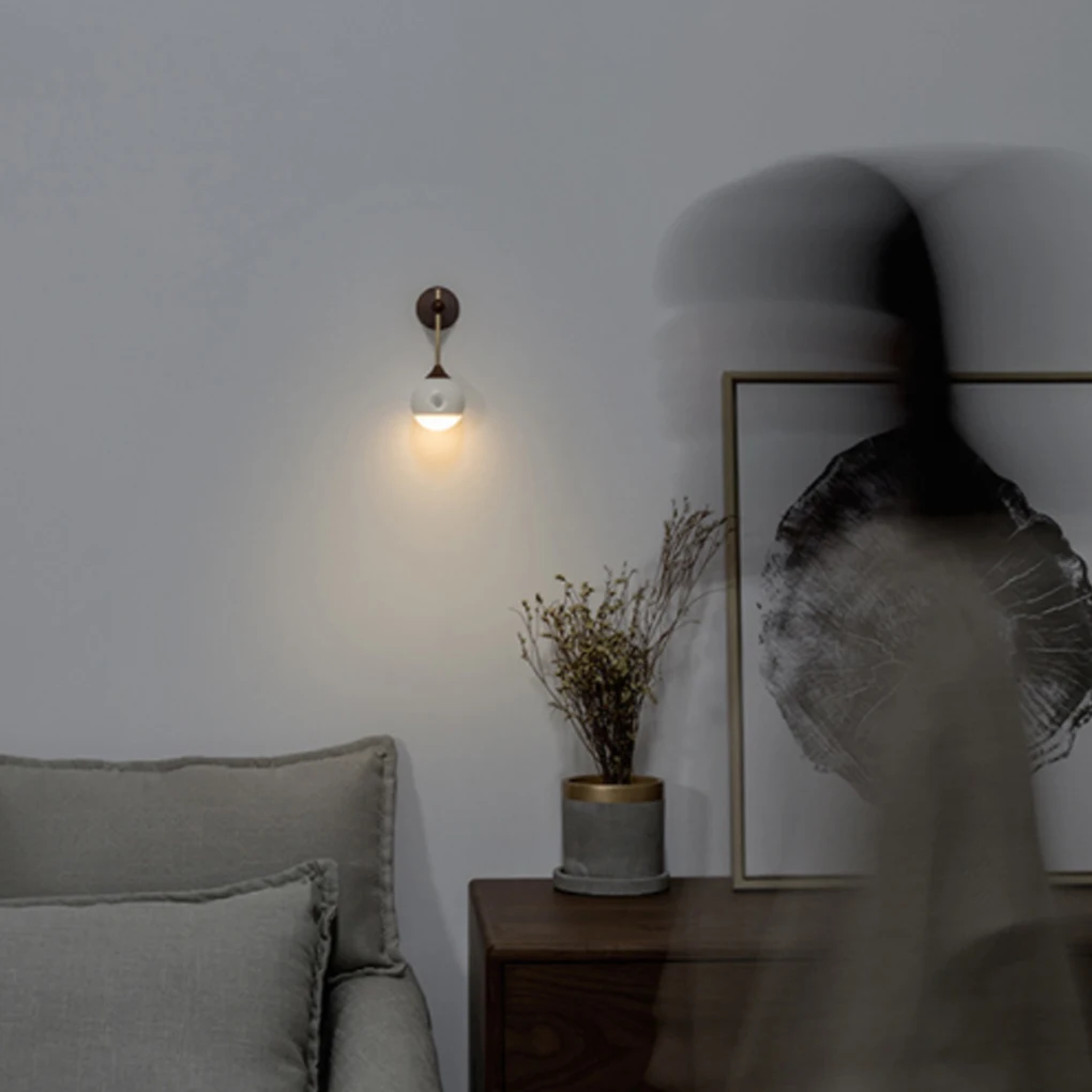 

Smart Sensor LED Night Light Wall Mounted Portable Holiday Festival Office Living Room Washroom Removable Lamp Gray