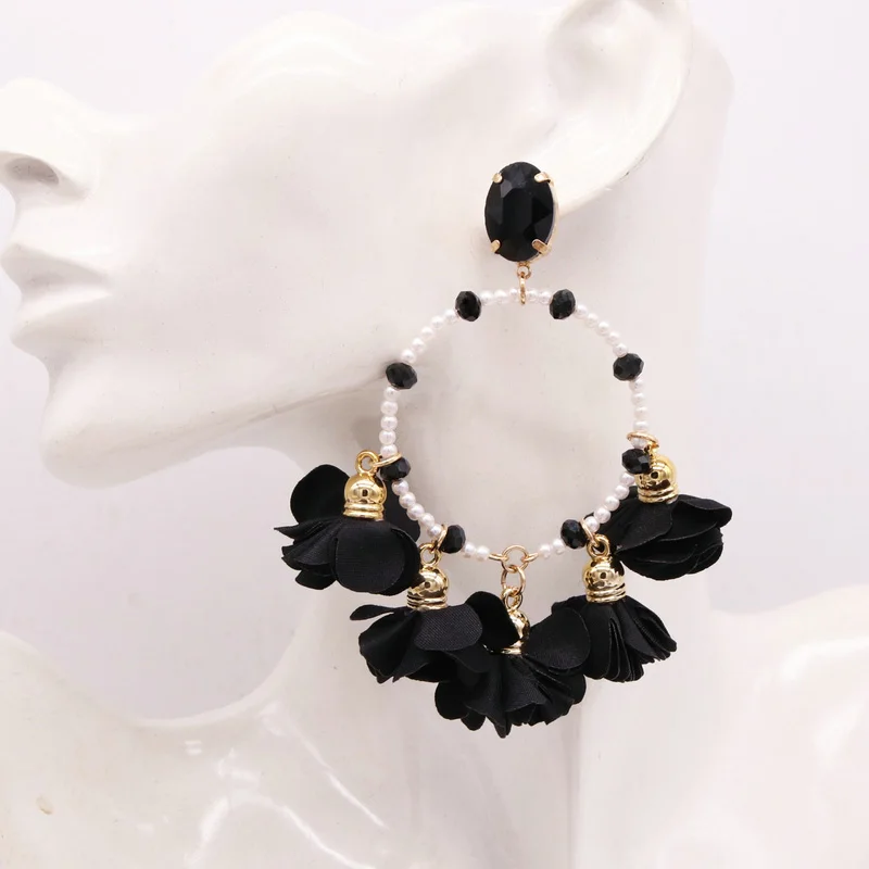 

Bohemia Big Pendant Earrings Beautiful For Women Flower Tassel Earrings Wedding Earrings Statement Female Jewelry 2022 Bijoux