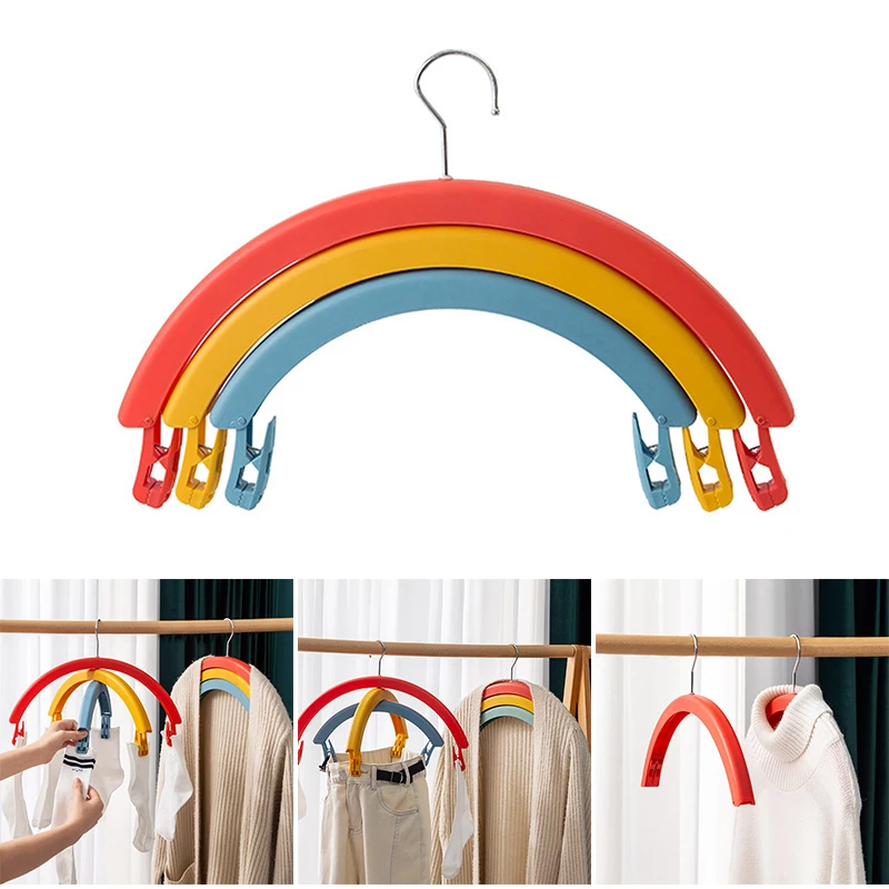 

Rainbow Rotating Clothes Rack Multifunctional Three Layer Bed Sheet Drying Portable Lightweight Design Handy Use Multifunctional
