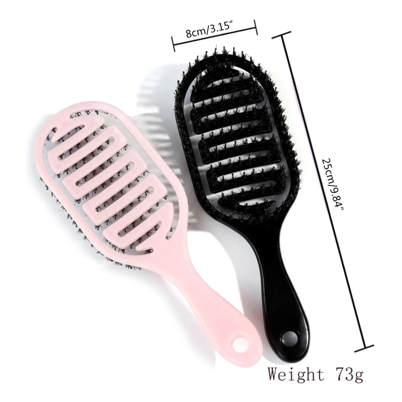 

11UF Professional Hair Brush Bristles Detangling Hairbrush Massage Scalp Styling Tool for Women Men Straight Curly Wavy Dry Wet