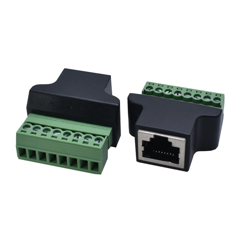 2 упаковки RJ45 /8P8C гнездовой разъем к 8-контактному винтовому коннектору для Cat7/6/5 /5E