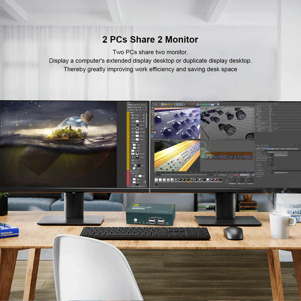 USB KVM-переключатель PWAY 2 комплекта в 1 выход 4 порта HDMI переключатель разветвитель с