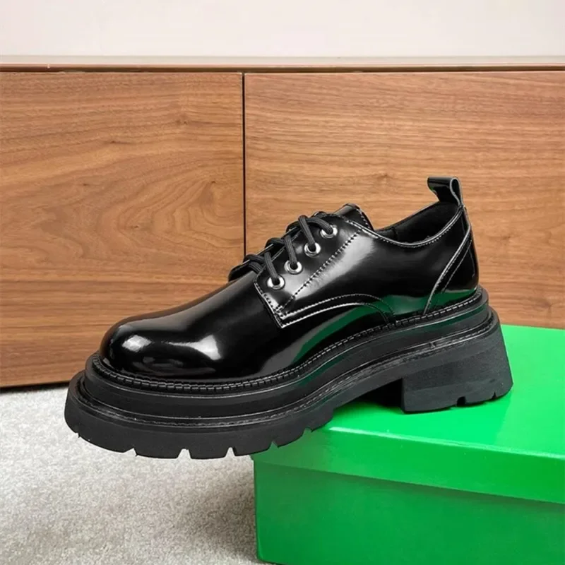 Туфли дерби мужские из натуральной кожи роскошные деловые туфли на толстой