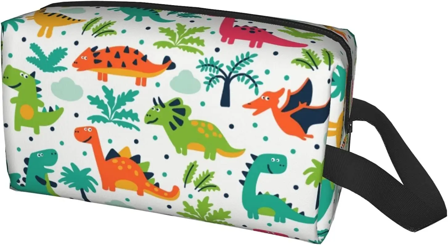 

Косметичка с мультяшными динозаврами, органайзер для косметики, Дорожный Чехол с поездом, подарок для девушек и женщин
