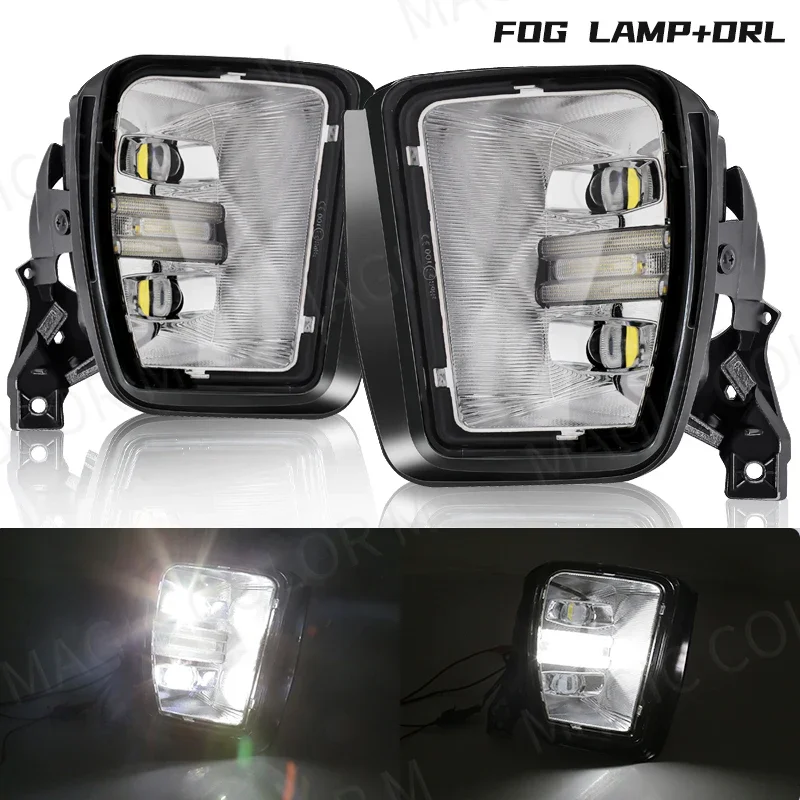 

Светодиодные противотуманные фары для Dodge Ram 1500 2013 2014 2015 2016 2017 2018 DRL дневные ходовые огни указатель поворота белый желтый автомобильный светодиодный фонарь