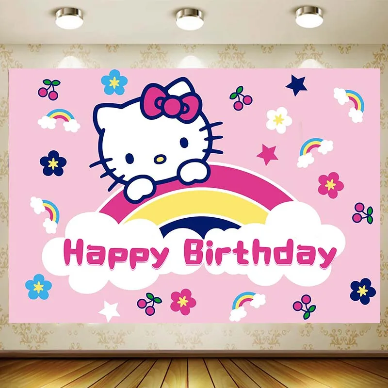Sanrio Hello Kitty одноразовая посуда товары для дня рождения декор воздушный шар топпер