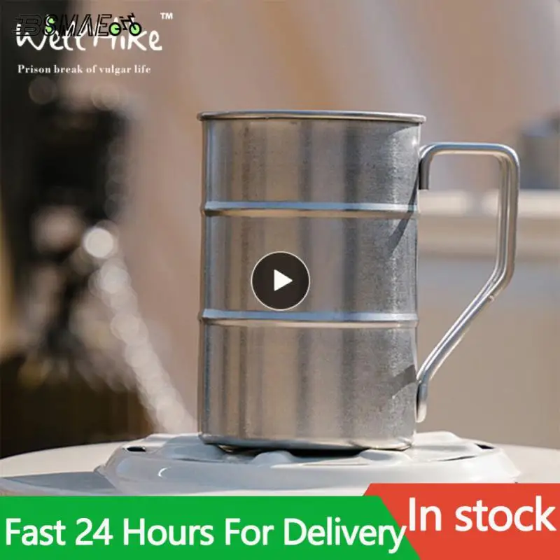 

Hung Picnic Water Cup Environmental Protection Portable Camping Tableware Stainless Steel Small Size Coffee Mug Tea Mug Smooth