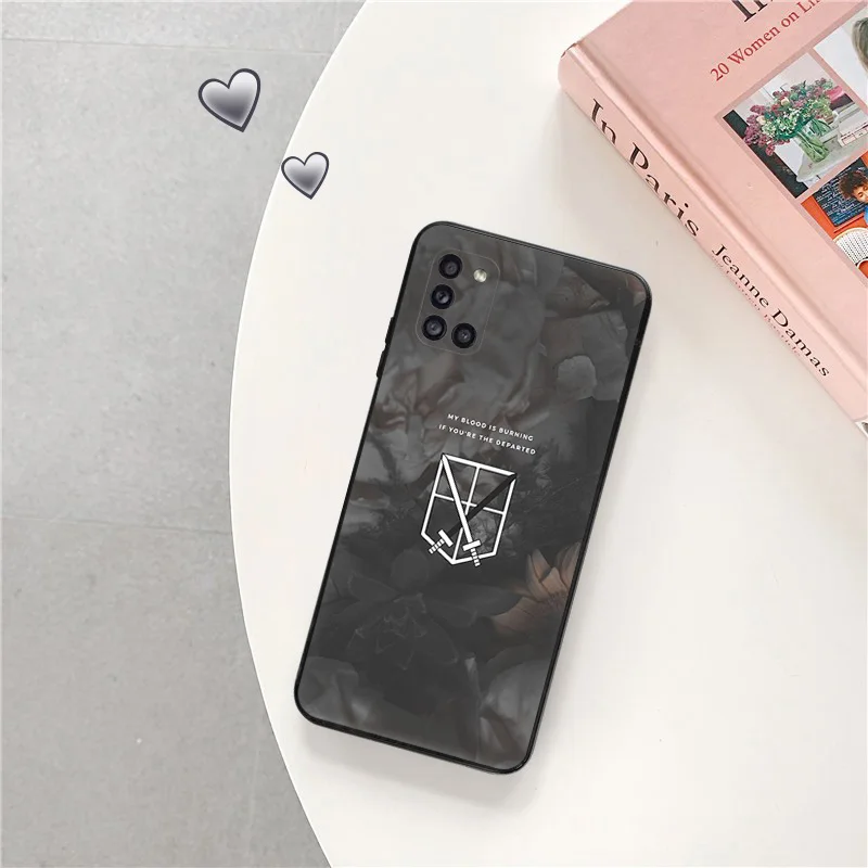 Phone Case for Samsung A35 5G A55 A02 A03 A04 A05 S8 S9 Note10 Plus 9 8 a05s a04e Attack on Titan Eren Soft Black Silicone Cover