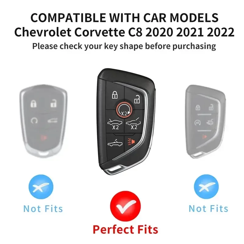 Чехол для ключа из углеродного волокна T-CARBON подходит Chevrolet Chevy C8 Stingray Z06 Z51 Coupe 2024