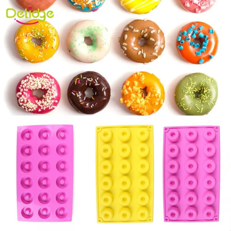 

Chocolate Silicone Mold 3D Donut Shaped Fondant Muffin Mould Candy Jelly Tray Wedding Party Decorating Baking Tool
