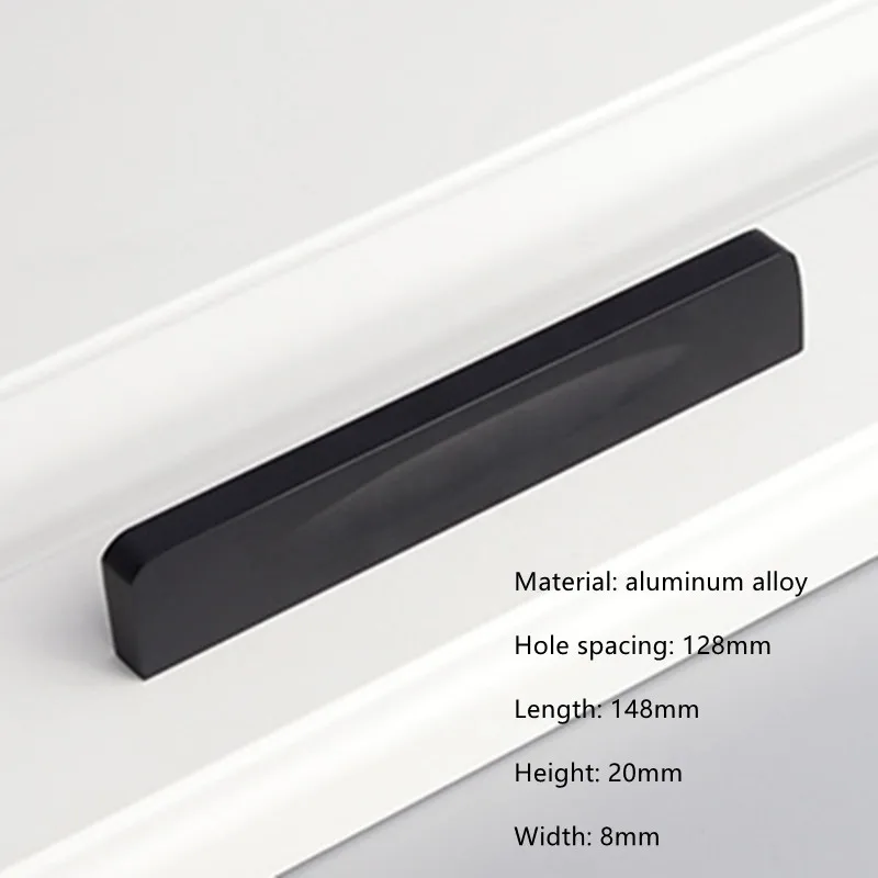 

Современная простая мебельная ручка из алюминиевого сплава, черная ручка для украшения дома, дверная ручка шкафа, матовая ручка ящика шкафа