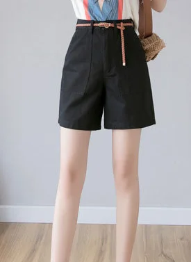 

Summer Shorts for Women High Waist Wide Leg Short Trousers Female Large Size solid GRAY22