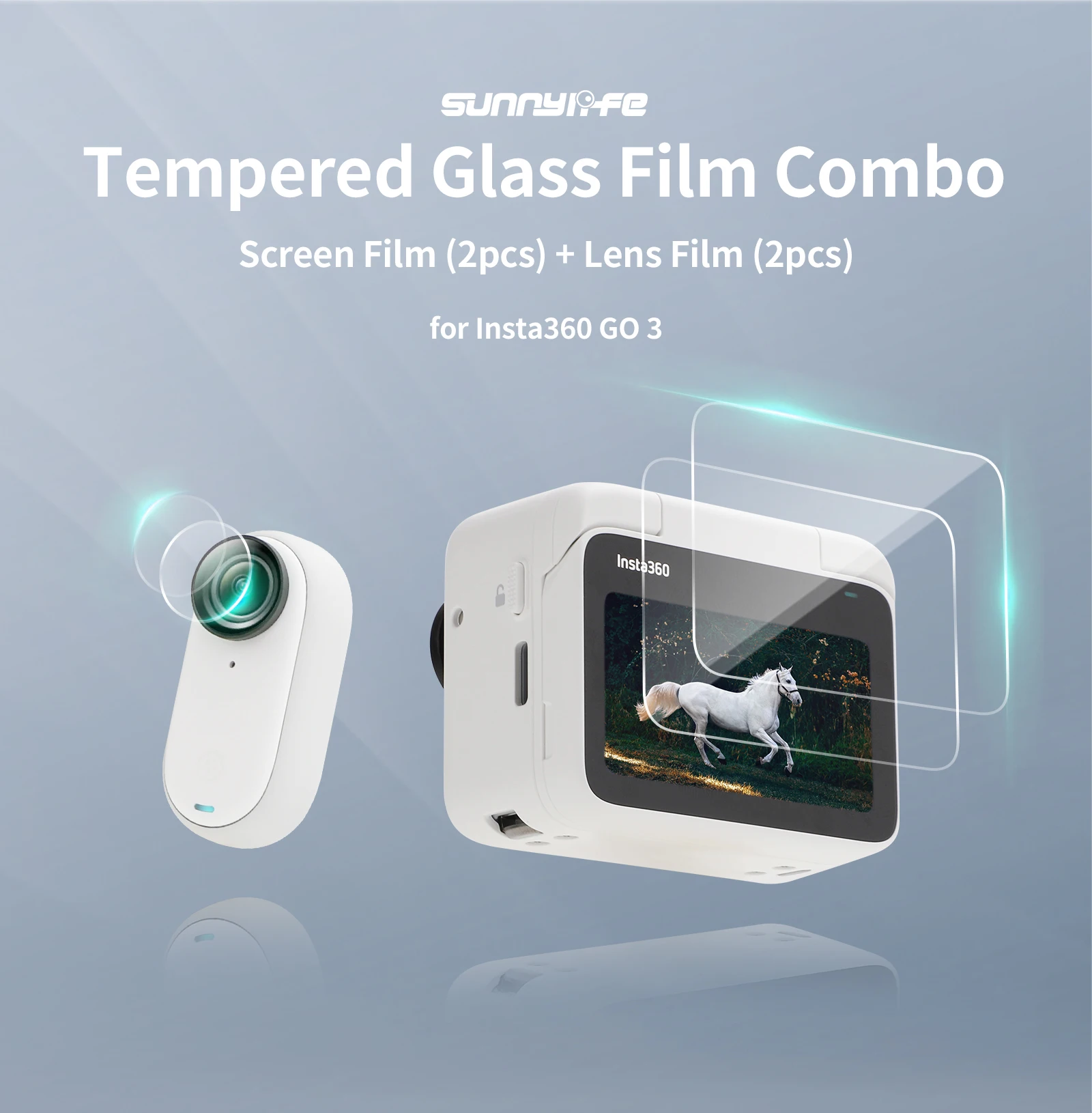 

Action Camera Tempered Glass Screen Protector For Insta360 Go 2 Cameras 9H Anti-Scratch Protection Films Explosion-Proof