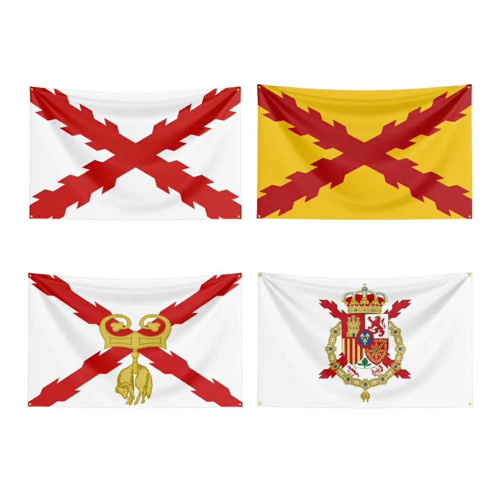 

3x5 Ft Spanish Empire Cross of Burgundy Flag Polyester Digital Printed Banner