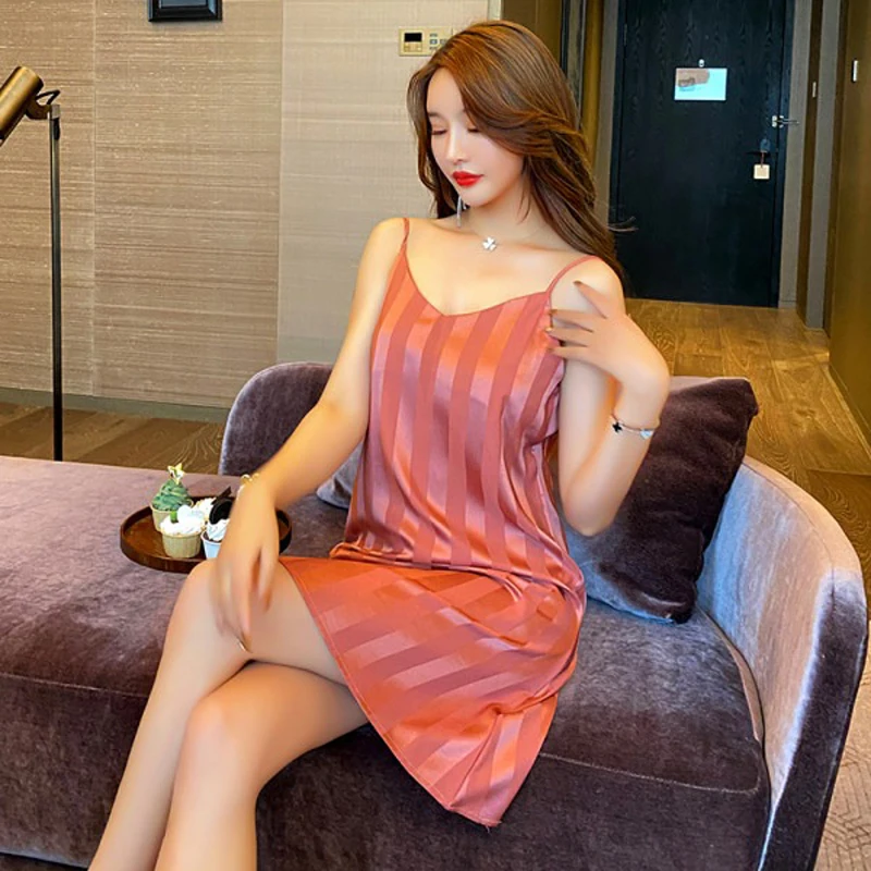 New Summer High Quality Women Solid Sling Dress Casual Solid Short Dress Sleeveless Dress Slips Under Dress Sexy Ladies Pajamas