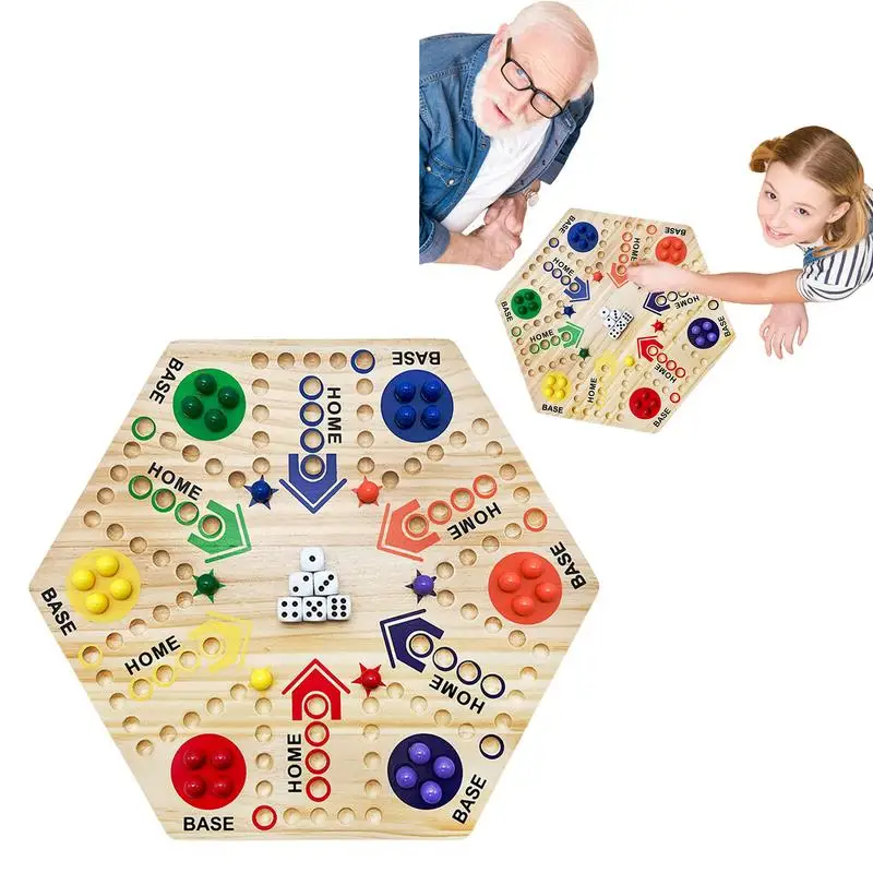 

Flying Chess Winner Moves Games Classic Chess Board Game With Double-Sided Printing And Colorful Beads Kids Board Games For