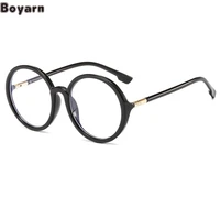 boyarn cross border round spectacle frame street photography versatile net red same blue light proof flat lens ins small red boo