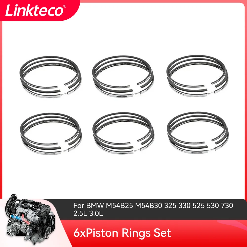 Комплект поршневых колец 6xдля BMW M54B25 M54B30 325 330 525 530 730 2.5L 3.0L