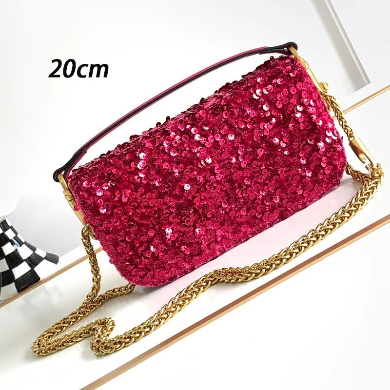 2023 New Embroidery Bead Bag Retro Design Luxury Chain One Shoulder Crossbody Bag Evening Party Handbag Women's Fashion Handbag