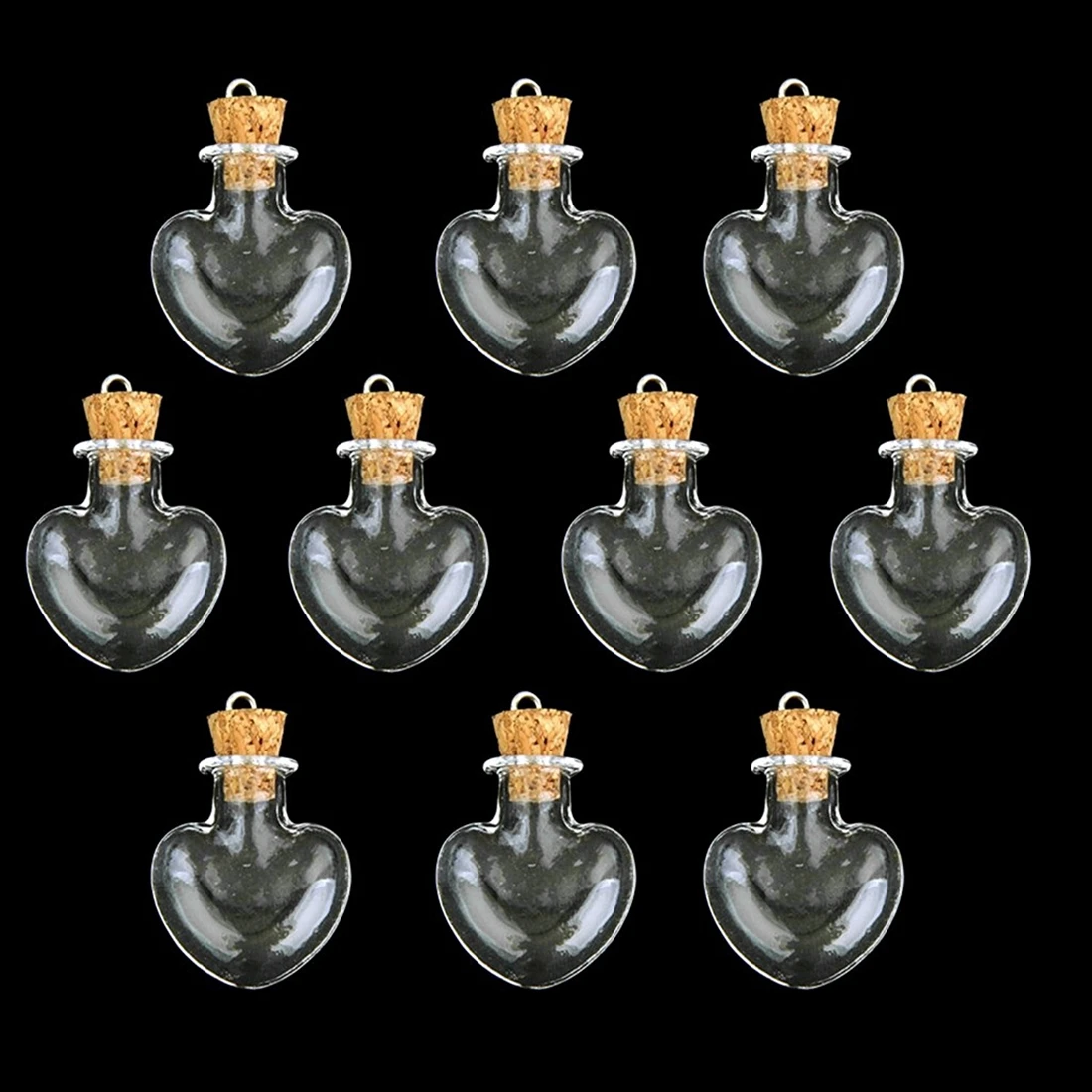 10 шт. стеклянная пробковая бутылка для очков ампул шерстяная с подвесками в форме