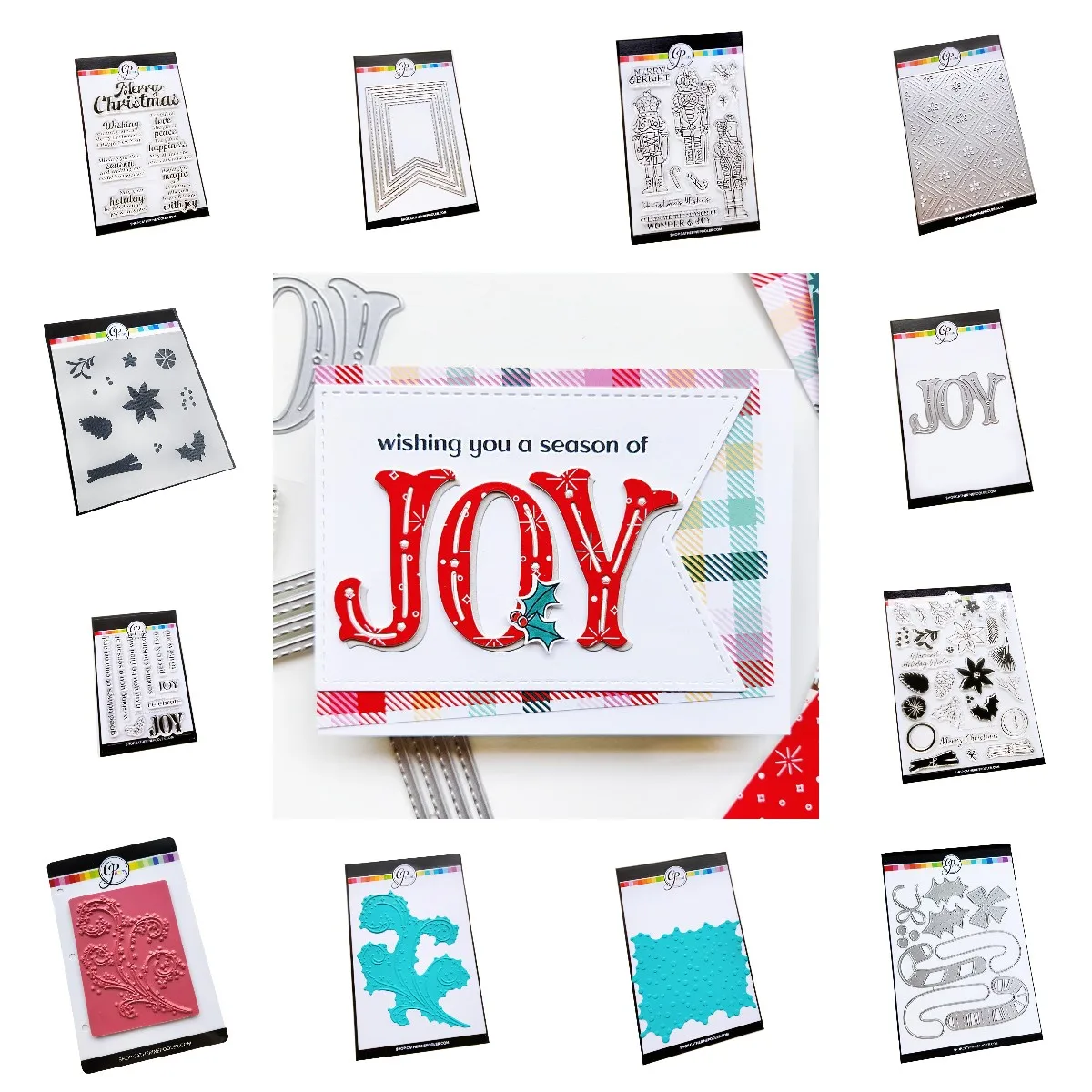 Счастливого Рождества Праздник радость чувства металлические штампы трафареты