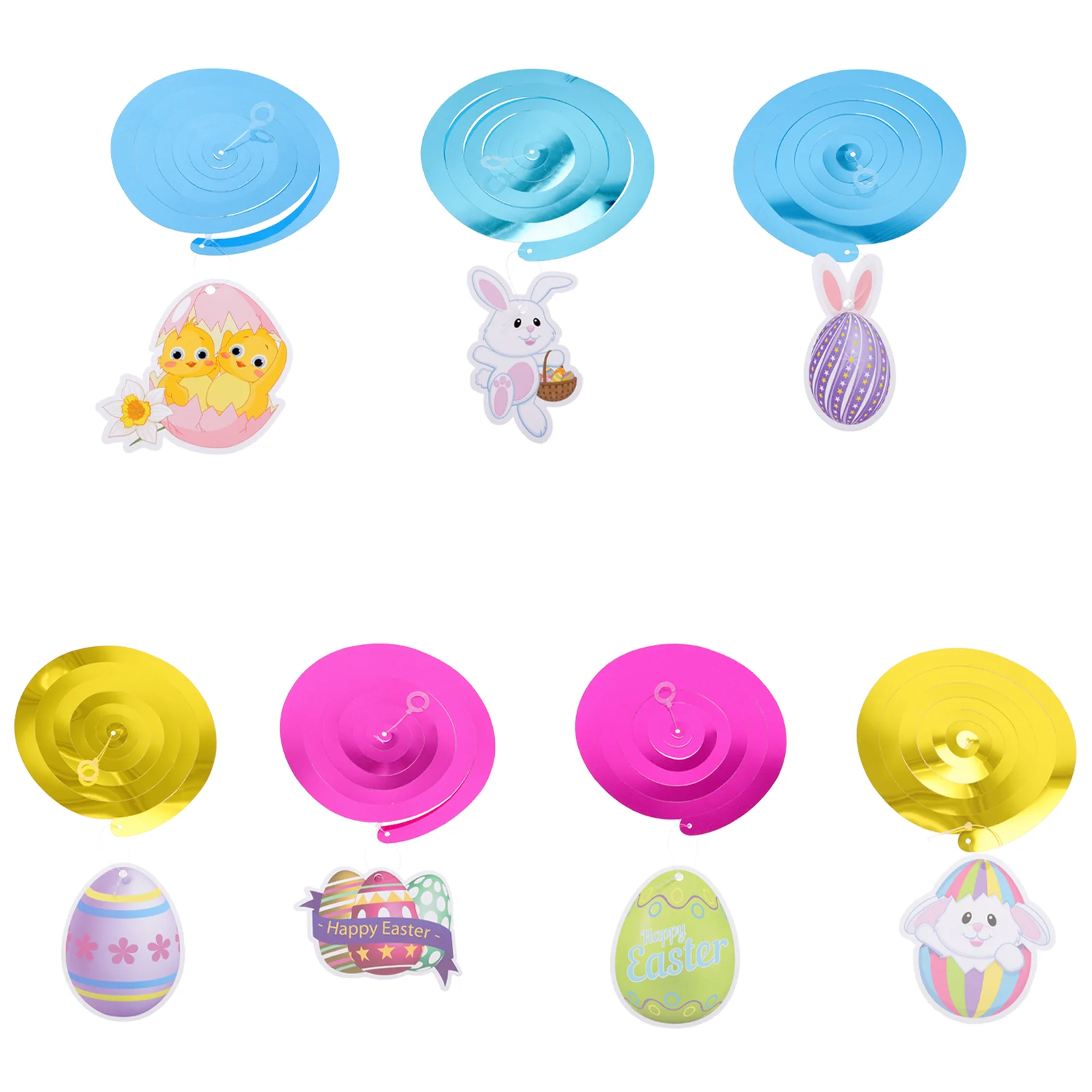

7 Sets Easter Party Spiral Ornament Easter Spiral Decor Exquisite Festival Decor Spiral Hanging Decor Easter Ornament