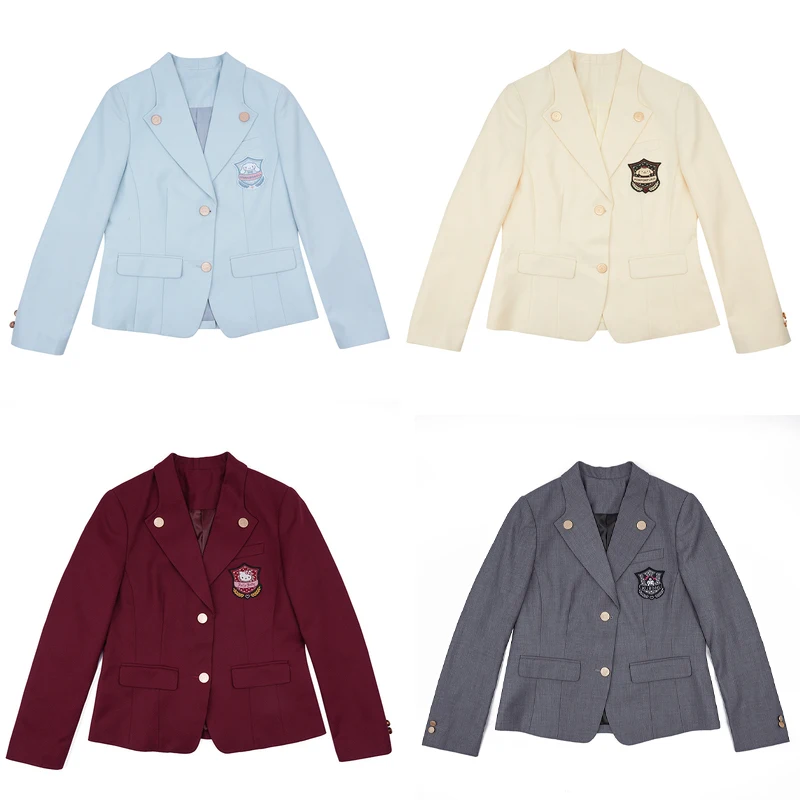 

Милая Униформа Hello kitty Cinnamoroll Kuromi Jk, милая крутая куртка для коррекции возраста Sanrio, аниме милая Женская консервативная куртка