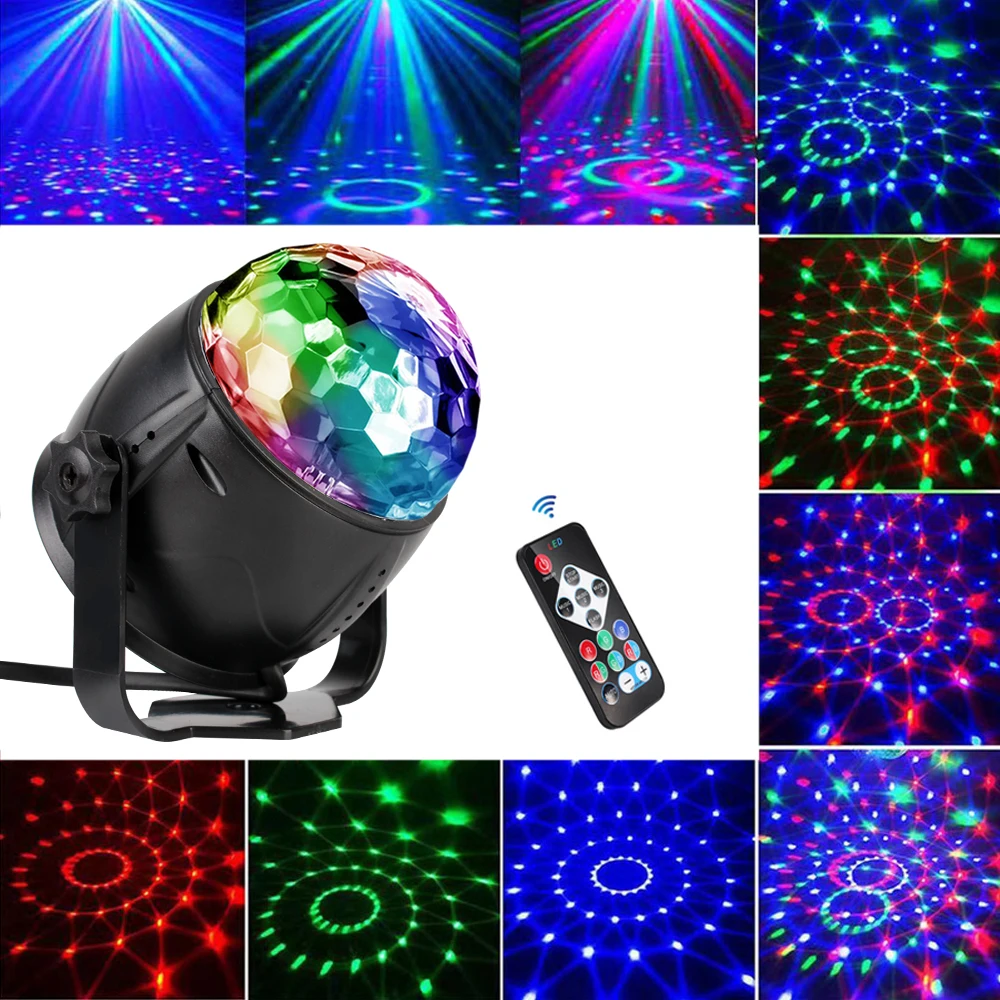 

For Birthday Party Car Club Bar Karaoke Xmas LED Projector Strobe Lamp DJ Disco Light RGB Disco Ball Party Lights