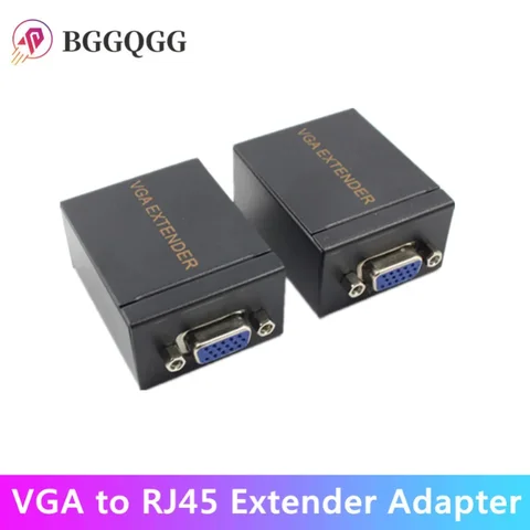 1 пара приемников BGGQGG, передатчик VGA на RJ45, расширитель, ретранслятор по Cat5e/6 до 60 м, VGA UTP для ПК, ноутбука, компьютера, проектора