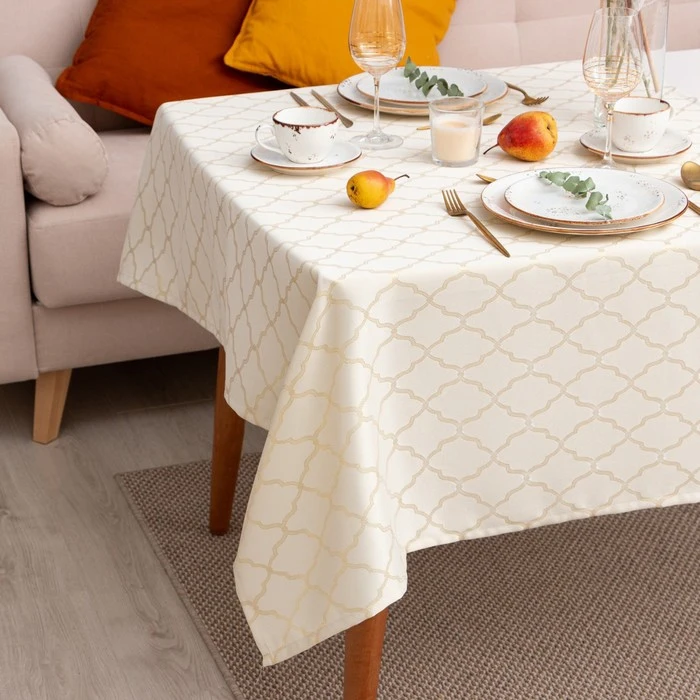 Скатерть Этель &quotУзор&quot цв.бежевый 115 ±10 гр 100% п/э