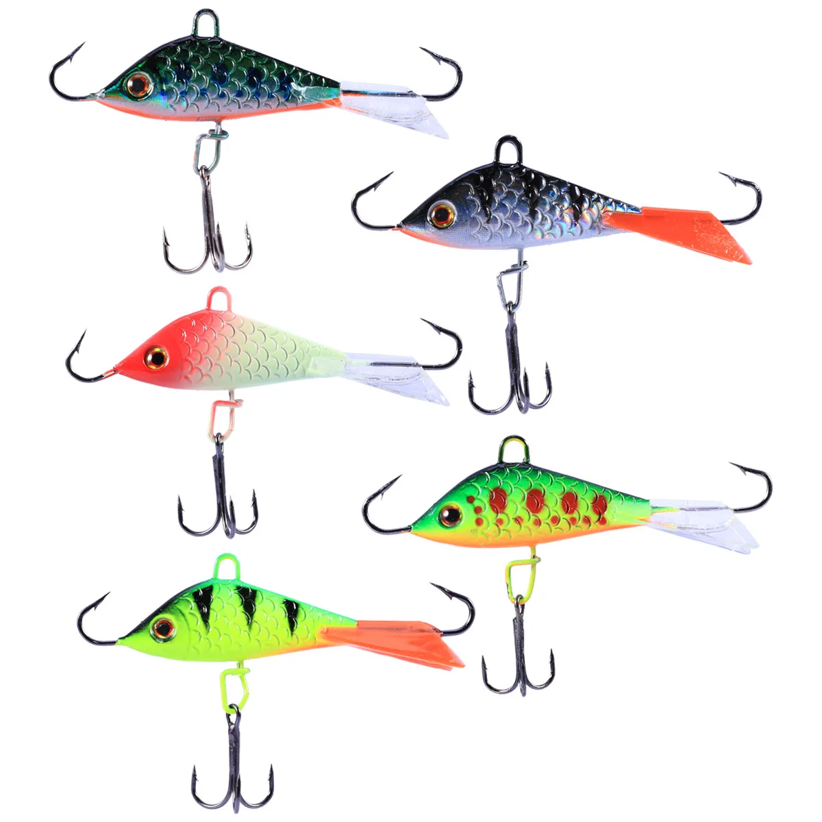 

5Pc Fishing Lure Artificial Flexible Fishing Tackle Tool Baits Bait Hooks for Walleye Bass Yellow Perch