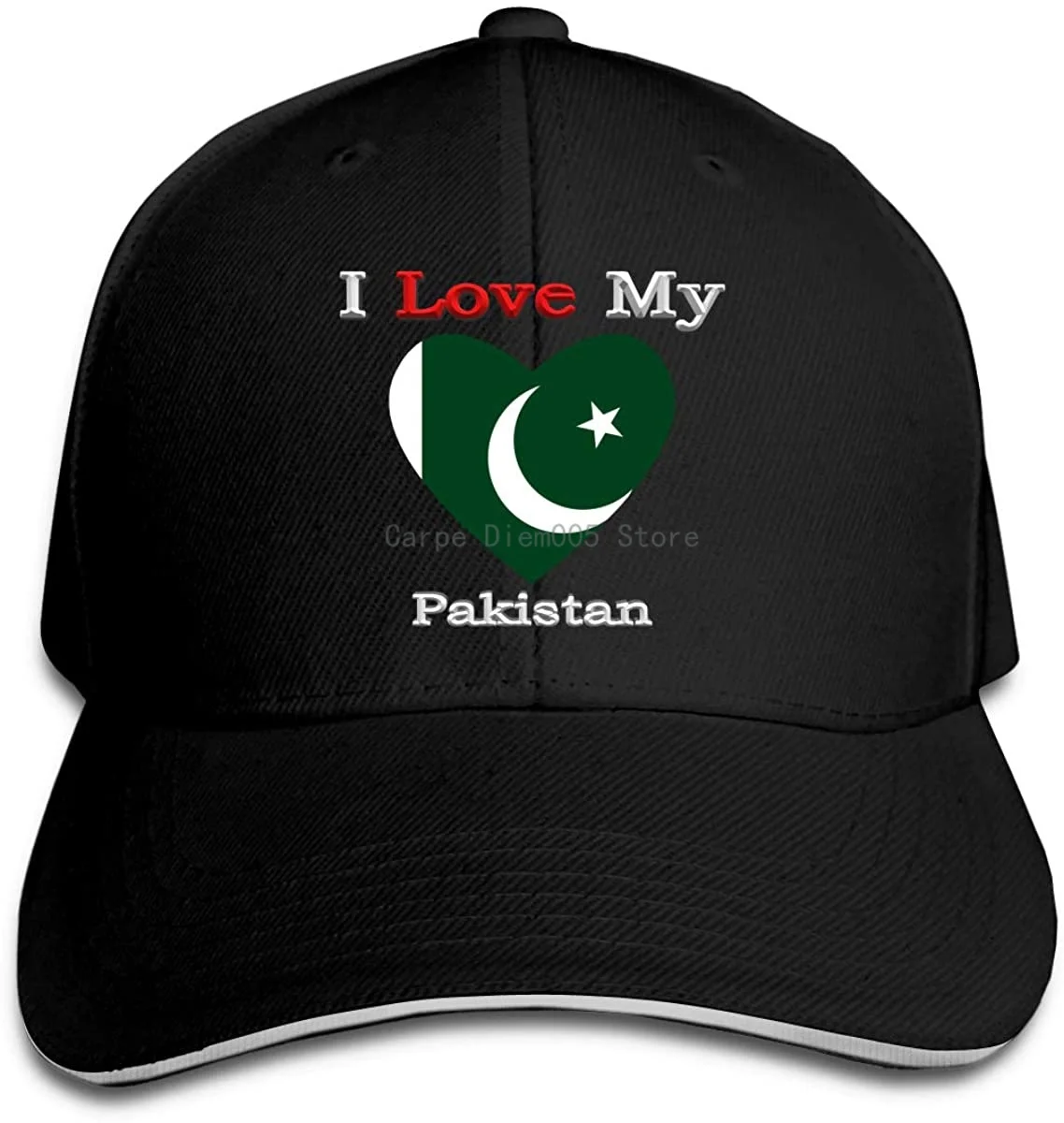 

I Love My Flag of Pakistan Heart Hat Baseball Cap Duck Tongue Cap Sunhat Fashion Cap