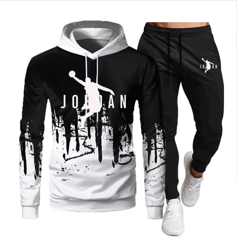 

Fashion Men's Sports Hooded Suits Sportswear Set/hoodies/sweatpants Jogging Casual Sportswear Men's Clothing Tracksuit