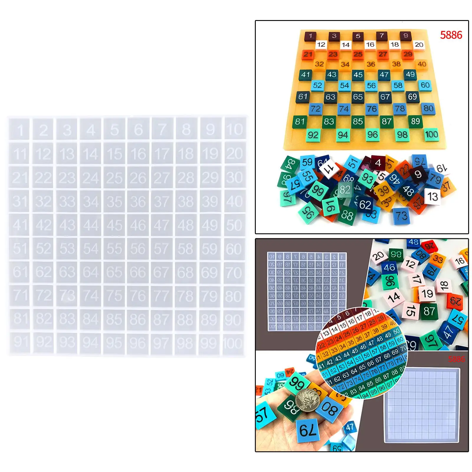 

Silicone Resin Mold Epoxy Casting Number Board Mould Game Toys Kids Crafts Learning Math Art DIY Supplies