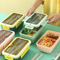 plastic lunch box microwave lunch box office worker portable with lid sealed fresh keeping box student lunch box wholesale