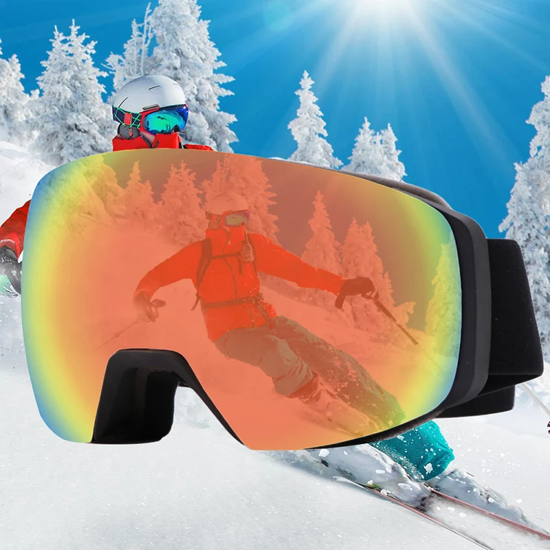 Wind goggles Ski Goggles with Magnetic Double Layer UV400 Lens Skiing Anti-fog Snowboard Goggles Men Women Ski Glasses Eyewear
