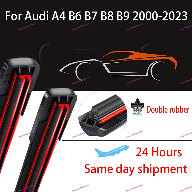 

Для Audi A4 B6 B7 B8 B9 2000-2023 двойные резиновые щетки стеклоочистителя переднего стекла аксессуары для окон 2010 2016 2017 2018