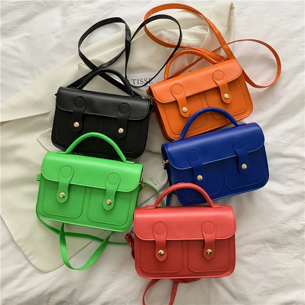 

PU Leather Solid Color Messenger Bag Flap Design Lady Casual Flap Crossbody Bag for Women Christmas Birthday Gifts