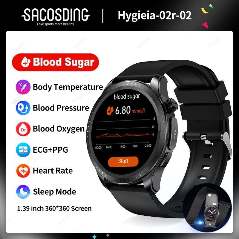 

2023 New ECG+PPG Smart Watch Men Heatlh Blood Glucose Blood Pressure Fitness Sports Watch IP68 Waterproof Smartwatch For Xiaomi