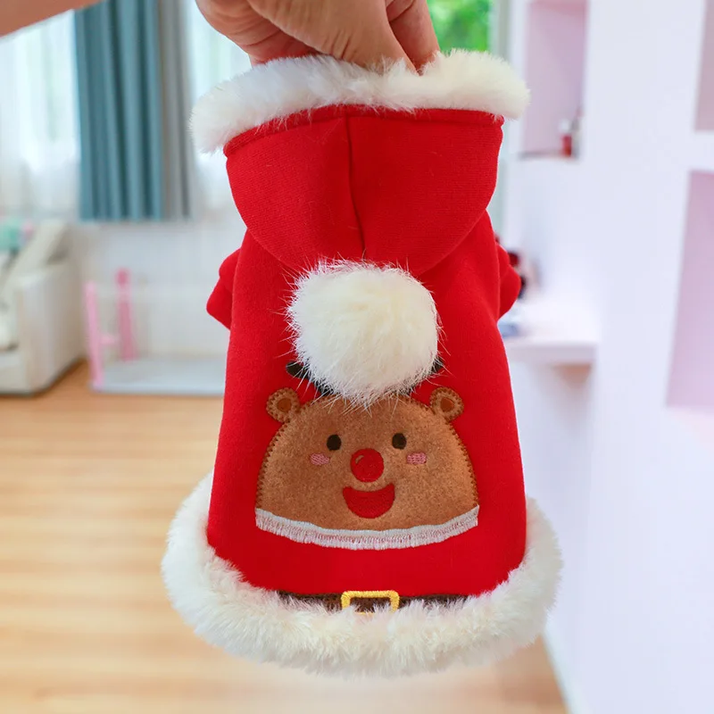

Dog Christmas Coats with Hat for Autumn and Winter Newest Warm Dog Cat Clothing Small and Medium-Sized Dogs Christmas Jacket