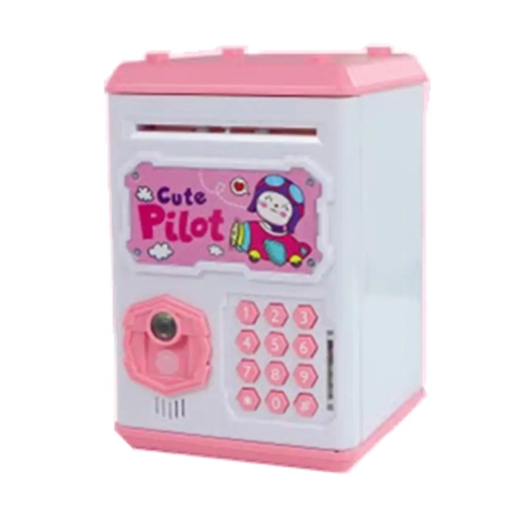 

Simulated Face Recognition ATM Machine Cash Box Emulation Password Automatic Roll Money Safe Piggy Bank Without Electric Toys