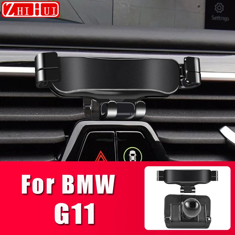 Car Adjustable Mobile Phone Holder For BMW G11 7 Series 2016-2022 Air Vent Mount Bracket Gravity Phone Holder Auto Accessories