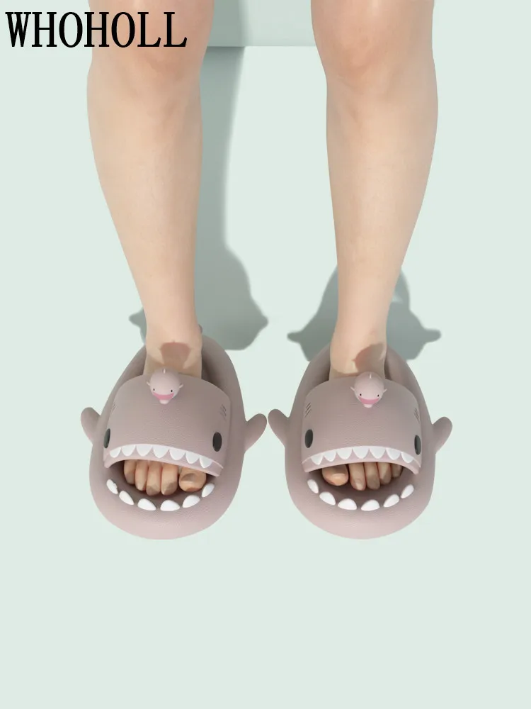 Funny Shark Ball Slippers Female 2022 Summer Indoor Home Antiskid Couple Shark Cool Slippers Man 4cm Thick Sole Flip Flops