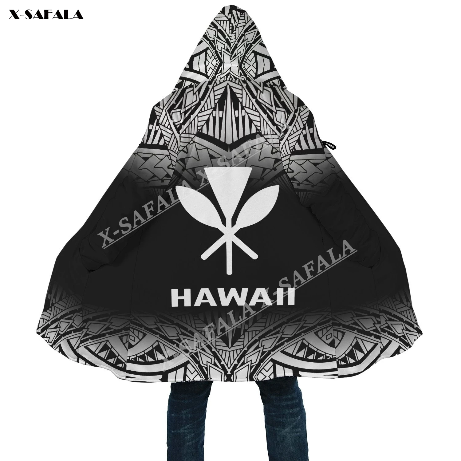 

Полинезийское Гавайский Kanaka Maoli толстовка с 3D принтом длинное пальто плащ с капюшоном толстая пуховая куртка черная верхняя одежда пуловеры Dunnes