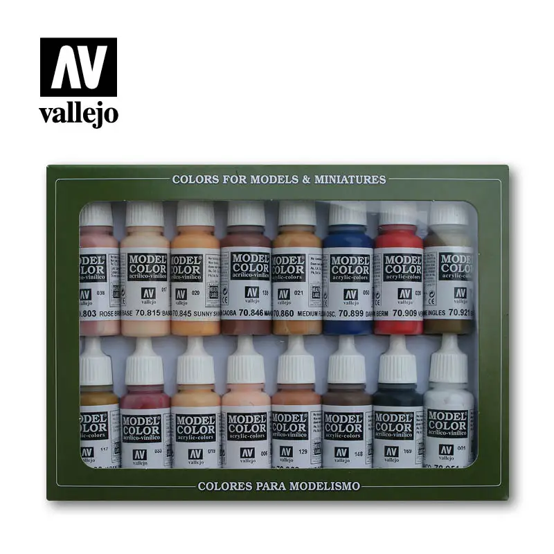 

Vallejo Spanish AV Water-Based Paint Skin Color Suit Model Coloring Skintones Hand Painted Gunpla-Gundam 70125 MilitaryTank