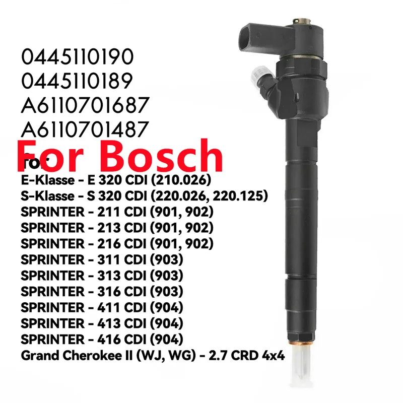 0445110190 новый дизельный топливный инжектор A6110701687 0445110189 для Mercedes Benz Sprinter 2 7 CDI Jeep Grand